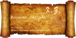 Kocsner Zénó névjegykártya